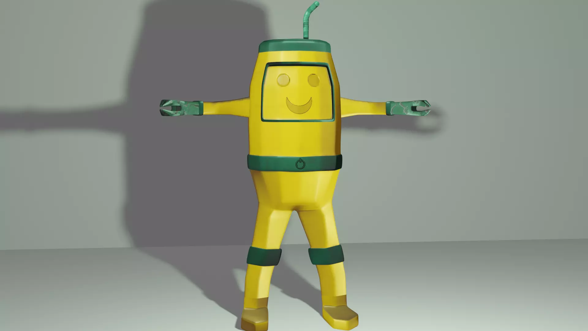 Robot juice with straw 3D model_0