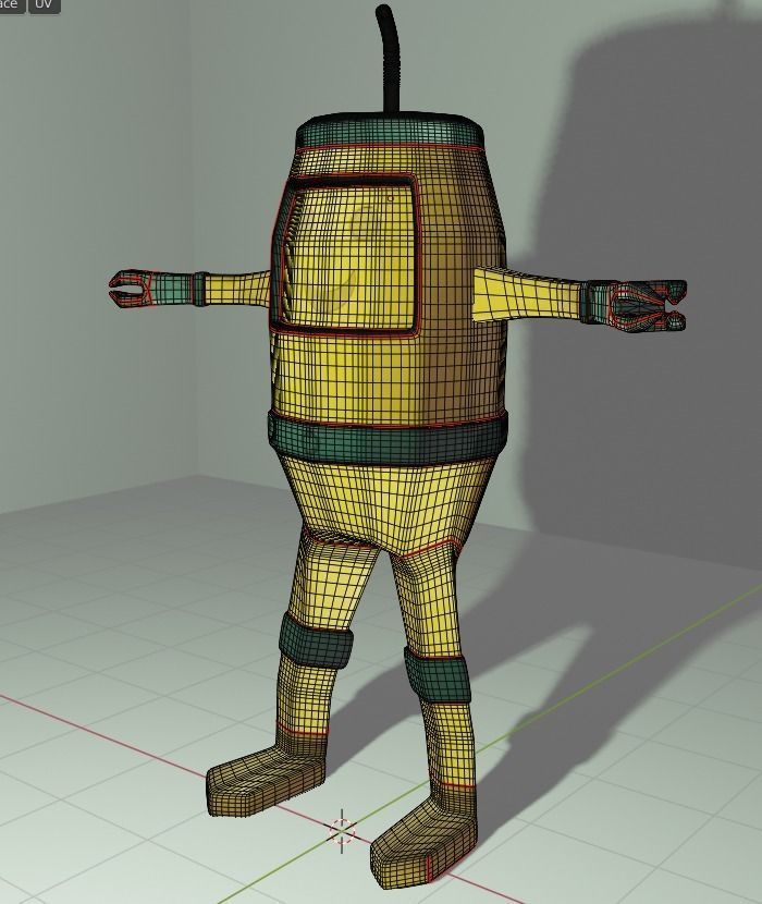 Robot juice with straw 3D model_7