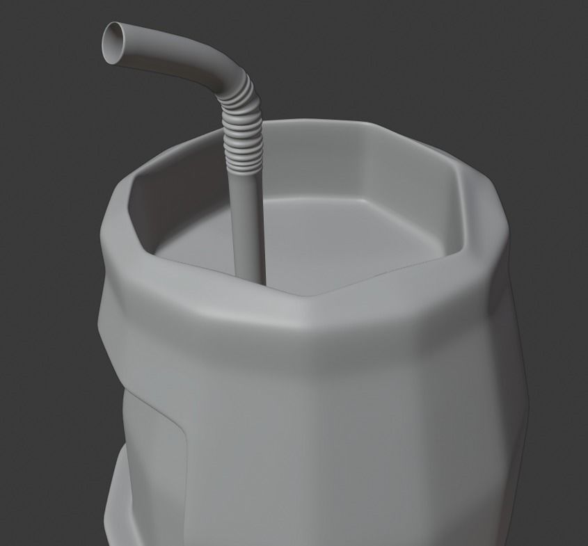 Robot juice with straw 3D model_13