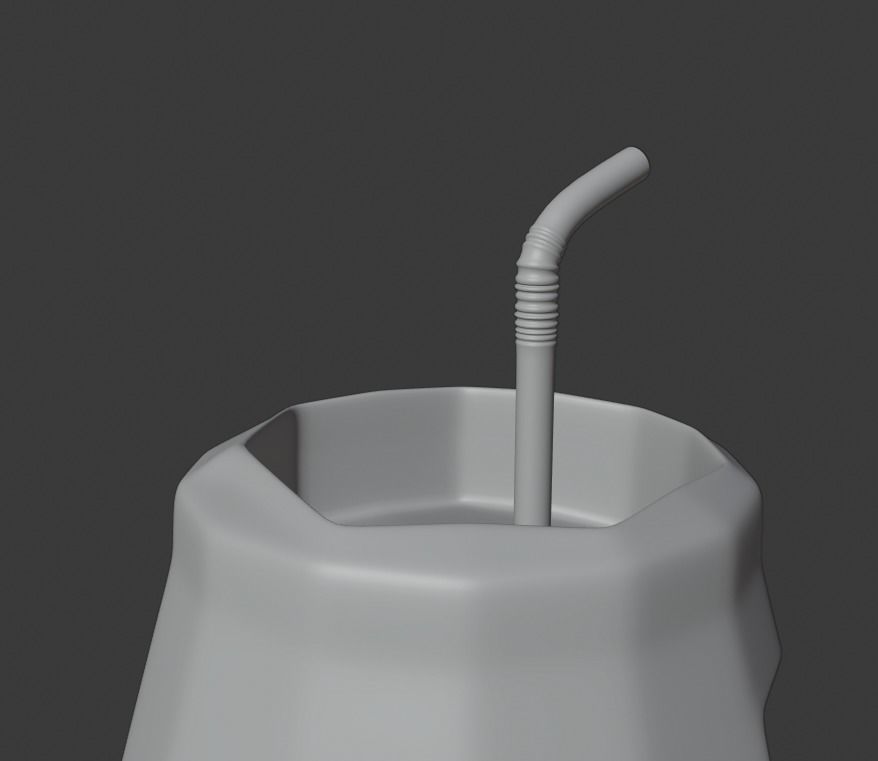 Robot juice with straw 3D model_12