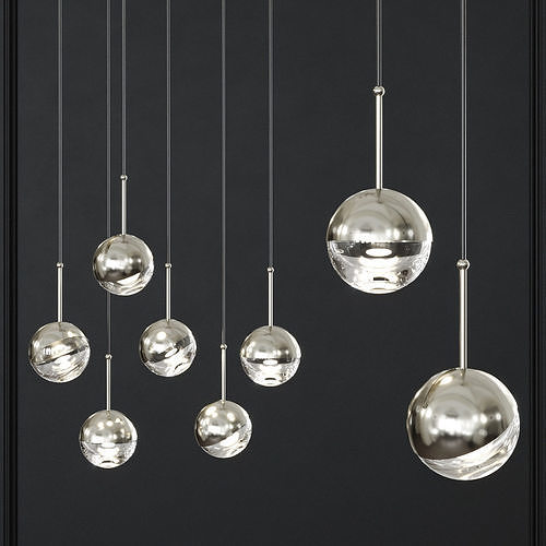 Seed Design Dora Single Pendant Nickel 3D model