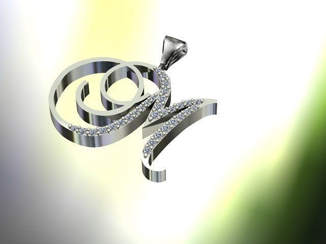 M Letter Pendant 3D print model
