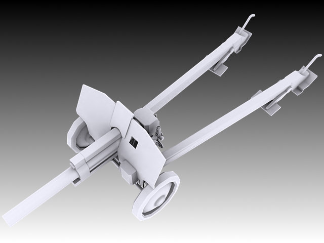 Soviet M30 122mm howitzer 3D model_1