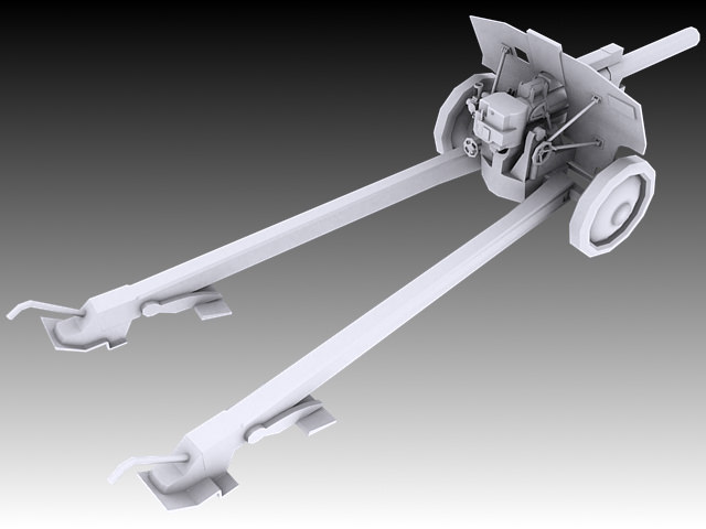 Soviet M30 122mm howitzer 3D model_5