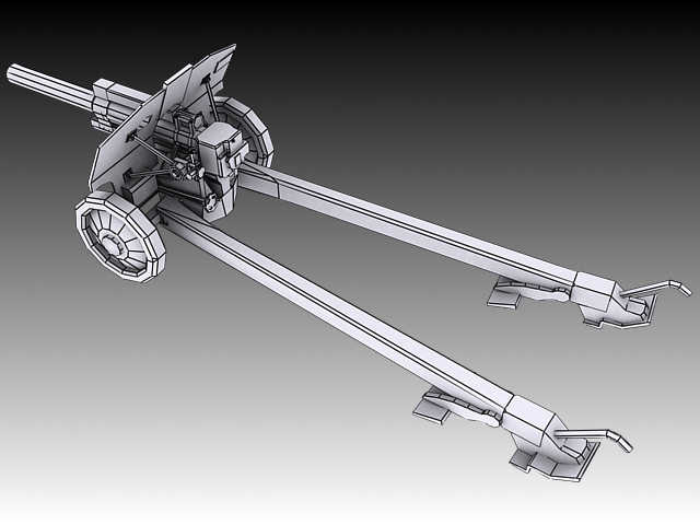 Soviet M30 122mm howitzer 3D model_3