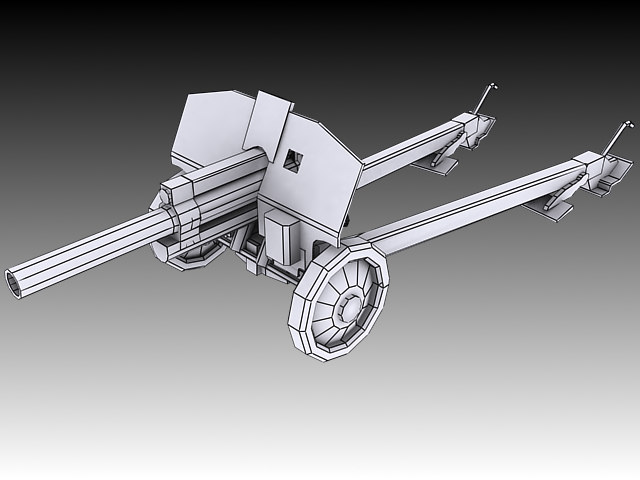 Soviet M30 122mm howitzer 3D model_4
