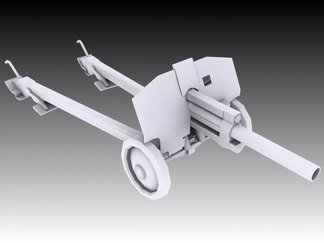 Soviet M30 122mm howitzer 3D model_0