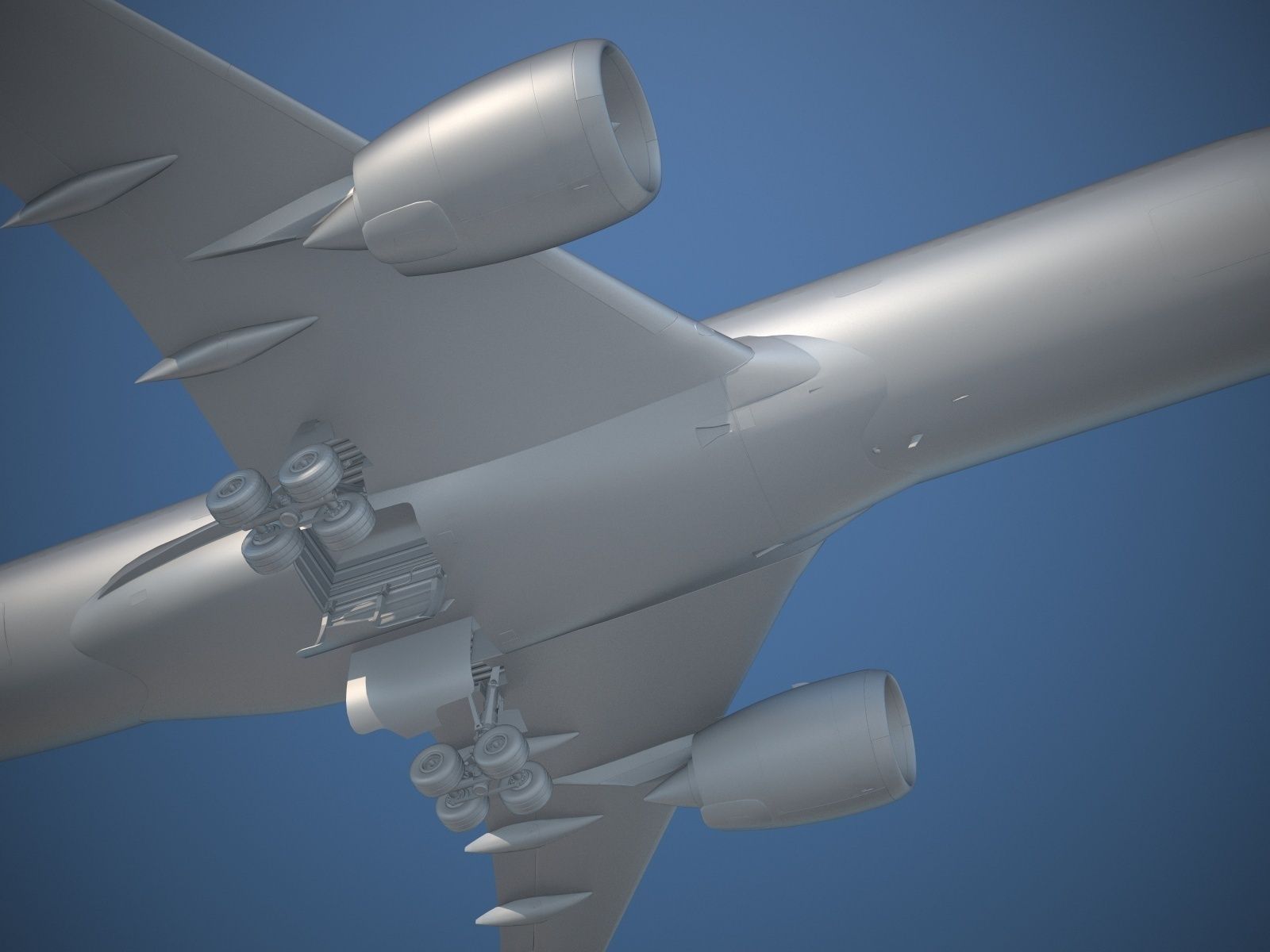 Airbus A350 900 with interior 3D model_26