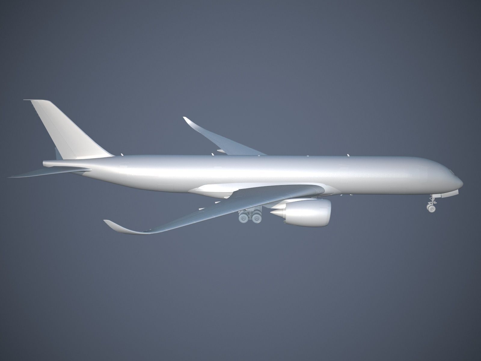 Airbus A350 900 with interior 3D model_21