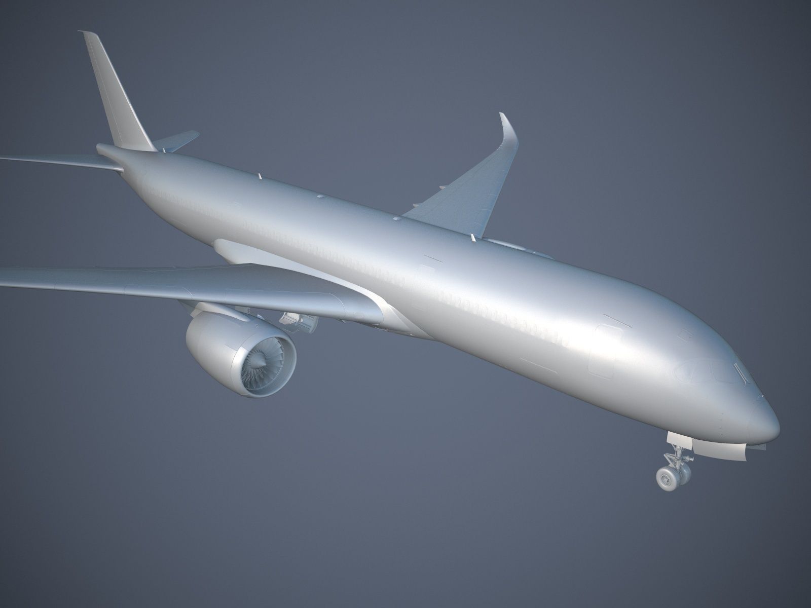 Airbus A350 900 with interior 3D model_18