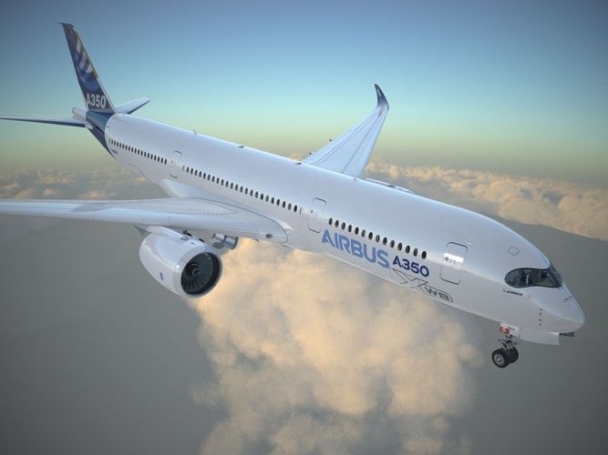 Airbus A350 900 with interior 3D model