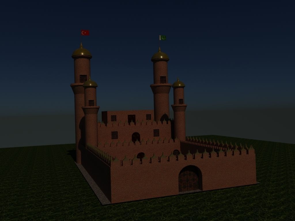 castle low poly for game and animation  Low-poly 3D model_8