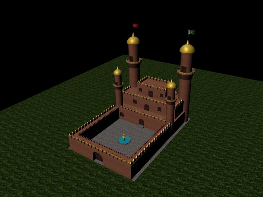 castle low poly for game and animation  Low-poly 3D model_6