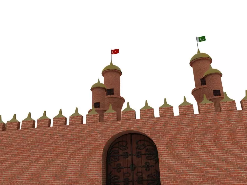 castle low poly for game and animation  Low-poly 3D model_0