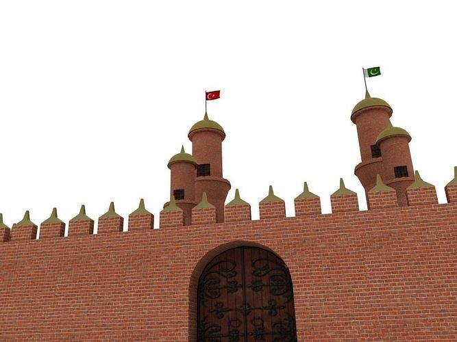 castle low poly for game and animation  Low-poly 3D model