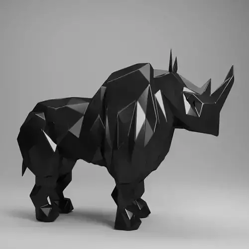 rhinoceros rhino made of polygons