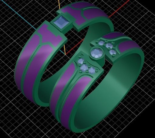 Wedding rings 3D print model_5