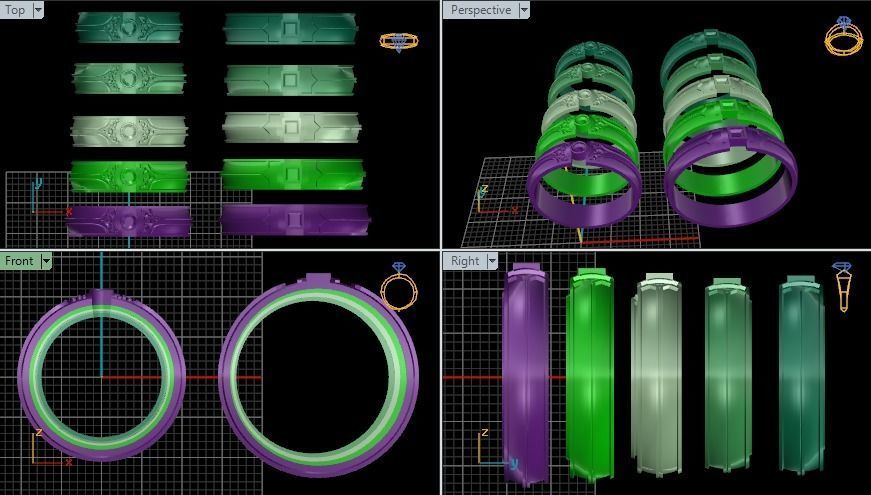 Wedding rings 3D print model_2