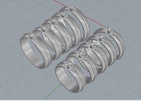 Wedding rings 3D print model_3