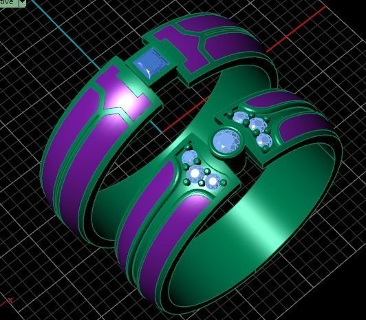 Wedding rings 3D print model_4