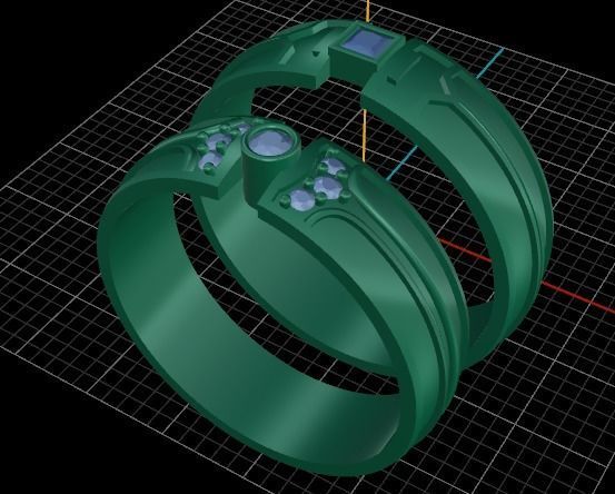 Wedding rings 3D print model_8