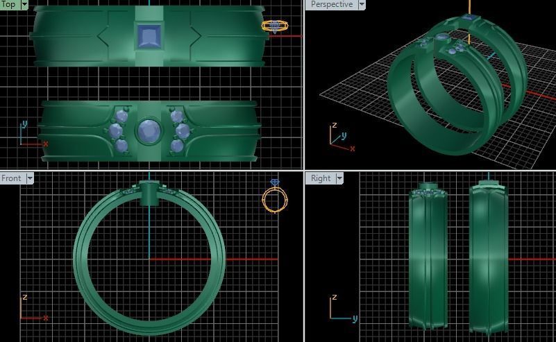 Wedding rings 3D print model_7