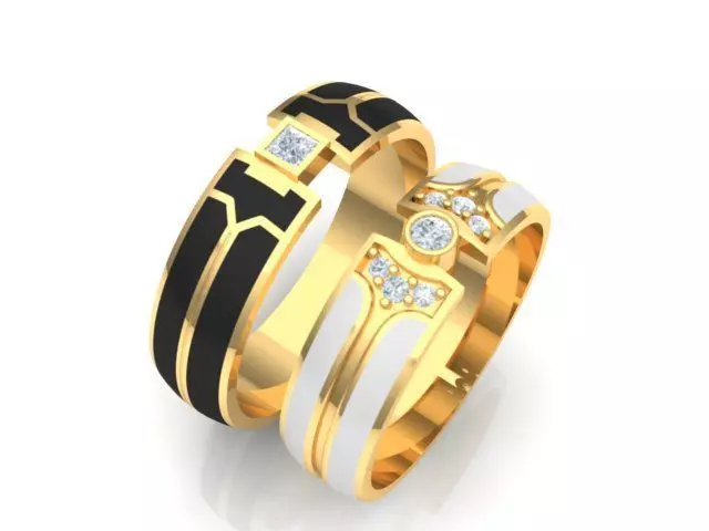 Wedding rings 3D print model_0