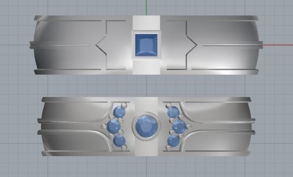 Wedding rings 3D print model_12