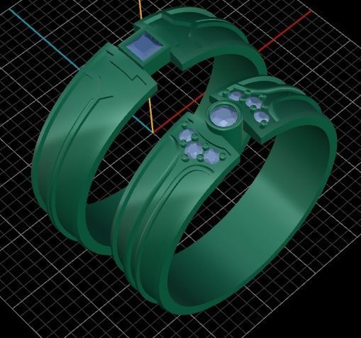 Wedding rings 3D print model_6