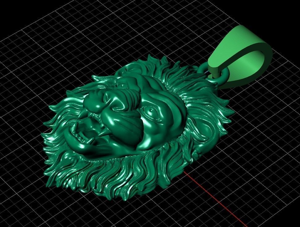 Aslan kafa erkek kolye - Lion head men necklace 3D model 3D printable ...