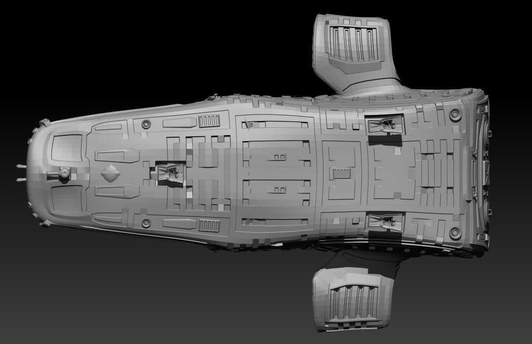 Space Freighter 3D model_6