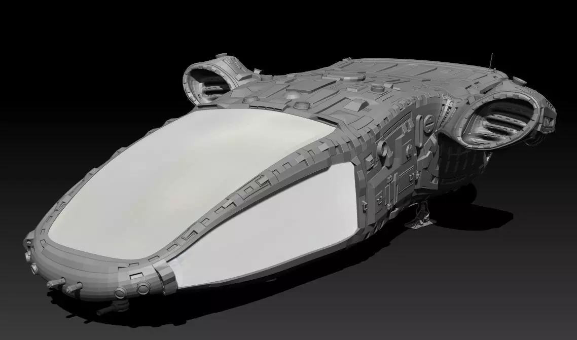 Space Freighter 3D model_0