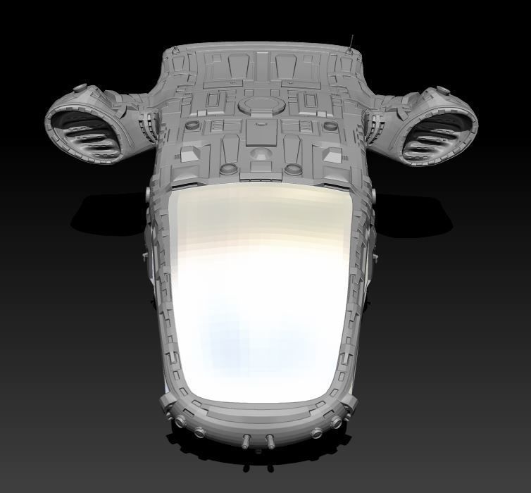 Space Freighter 3D model_2
