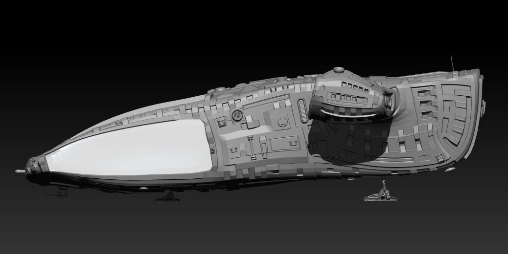 Space Freighter 3D model_5