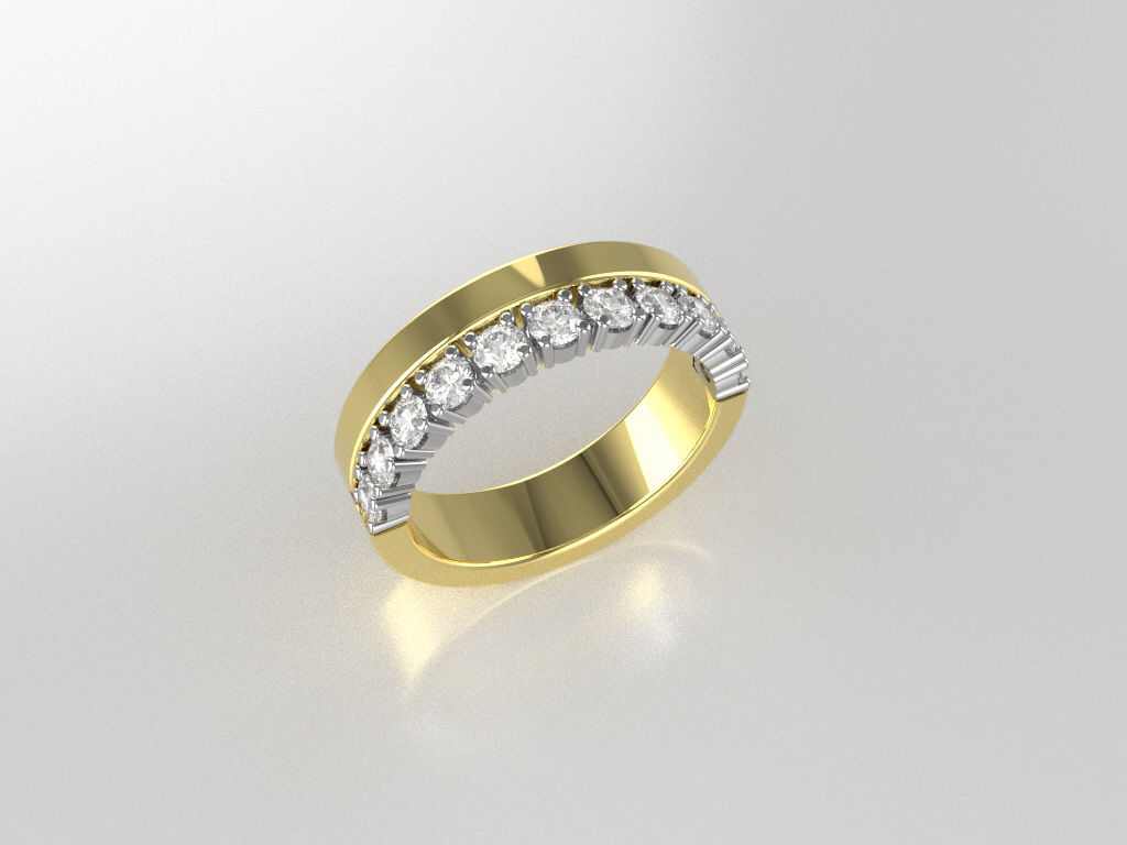 Wedding ring 3D print model_6