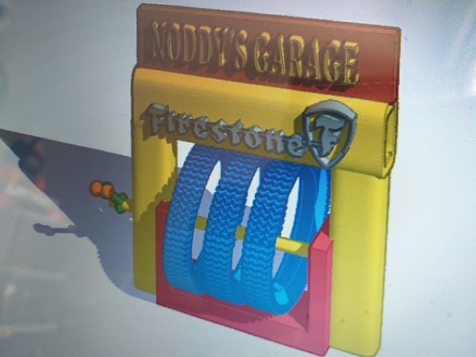 ADVERTISING STAND WITH TYRES Free 3D print model