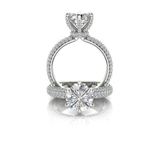 Solitaire Ring 3 rows 3D print model
