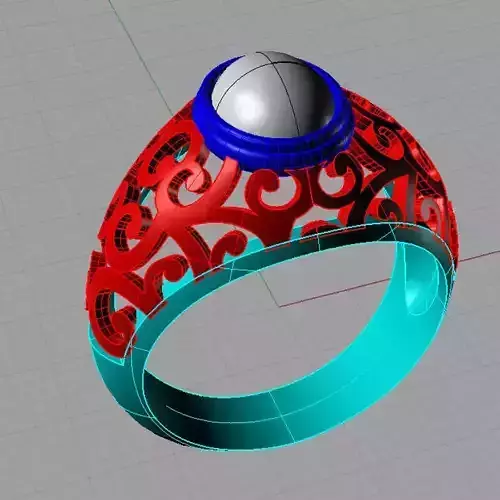 Cabochon ring 3D print model