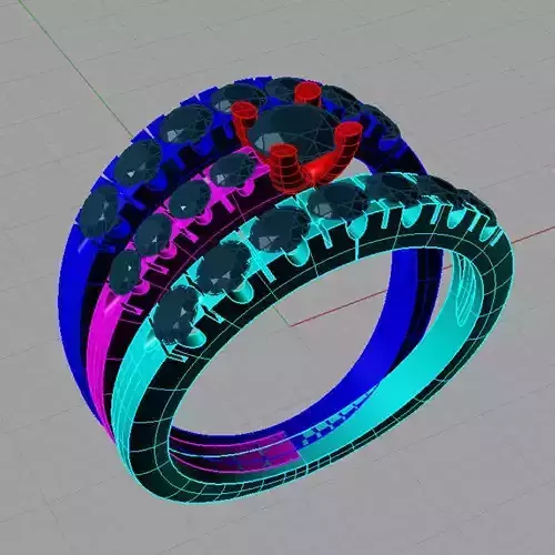 Woman Diamond Ring  3D print model
