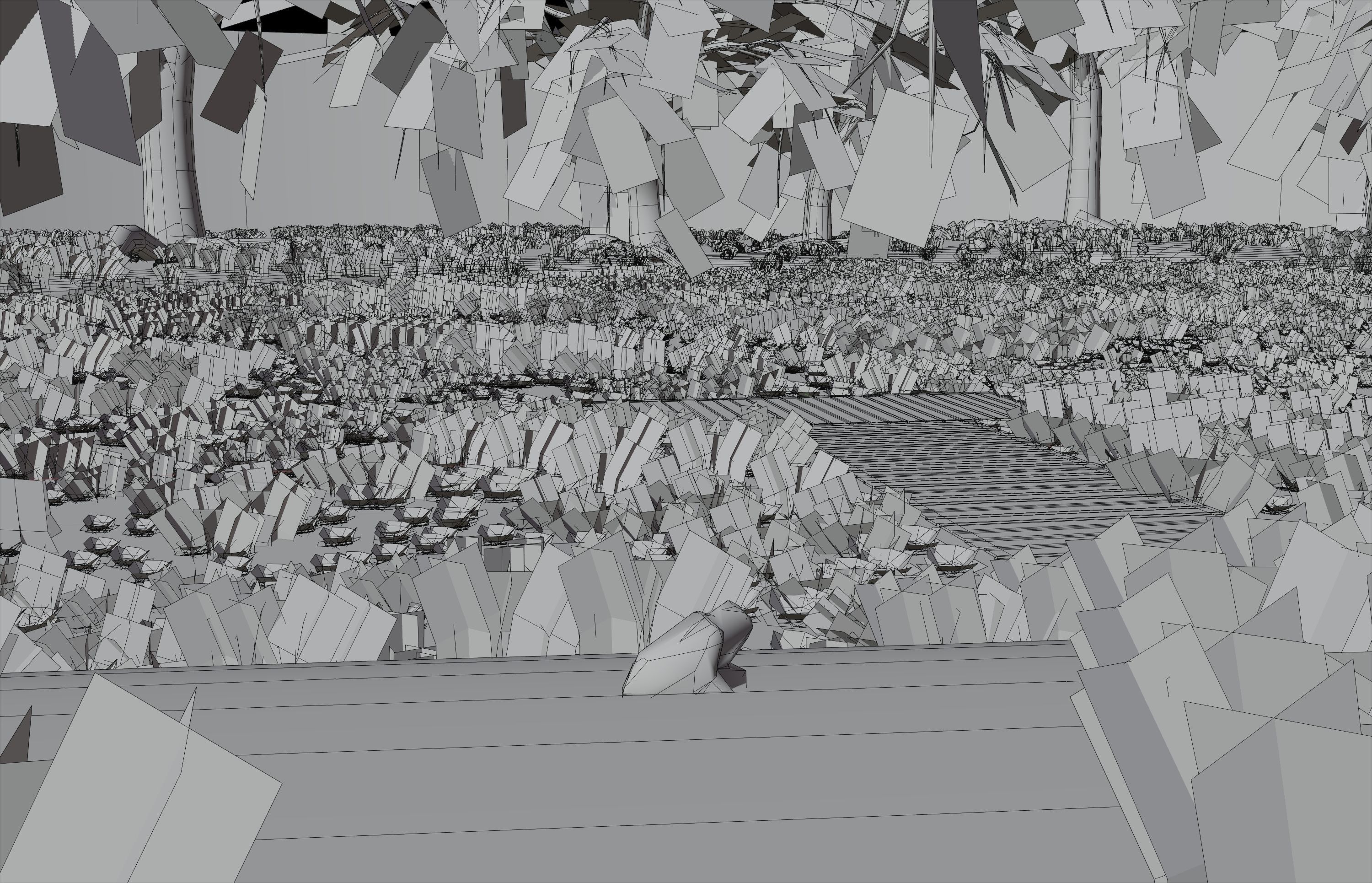 Swamp forest Low-poly 3D model_1