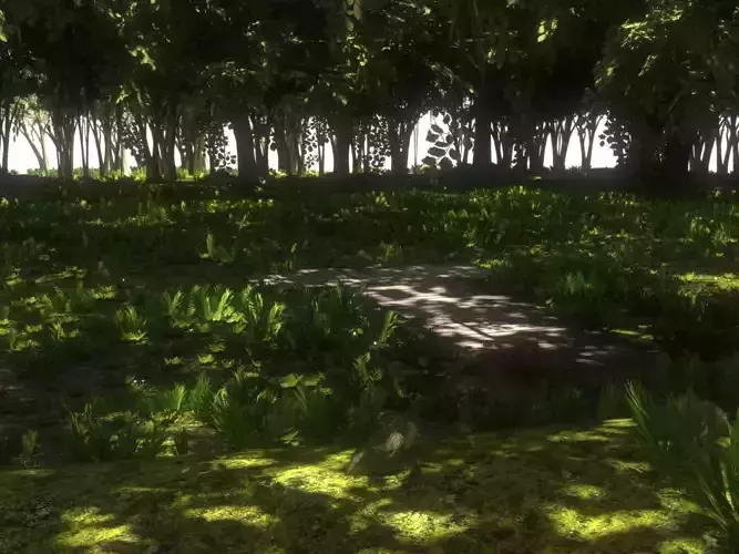 Swamp forest Low-poly 3D model