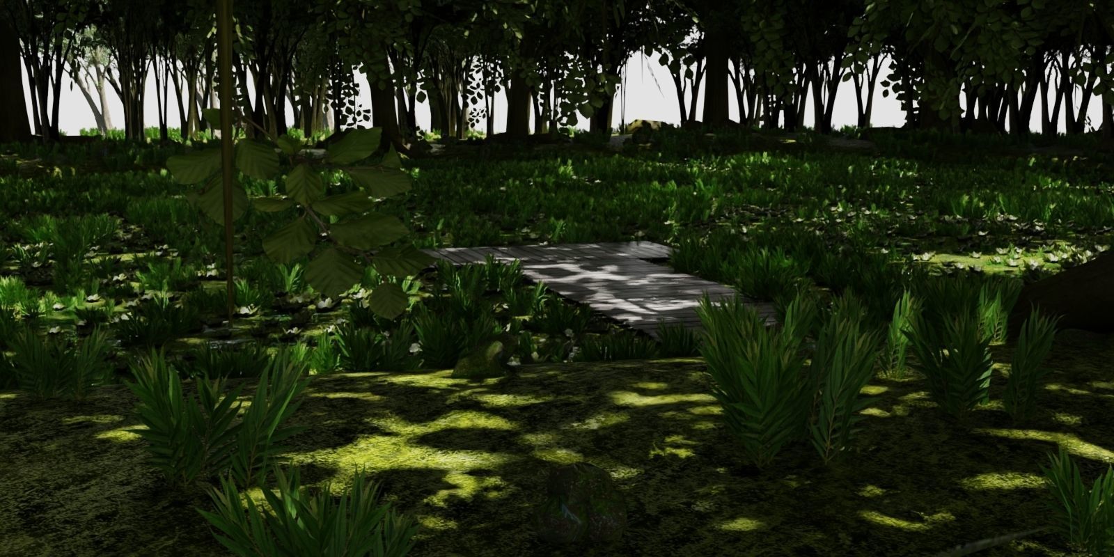 Swamp forest Low-poly 3D model_3