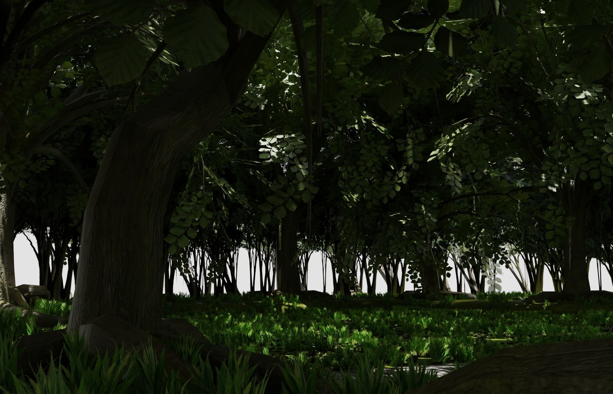 Swamp forest Low-poly 3D model_7