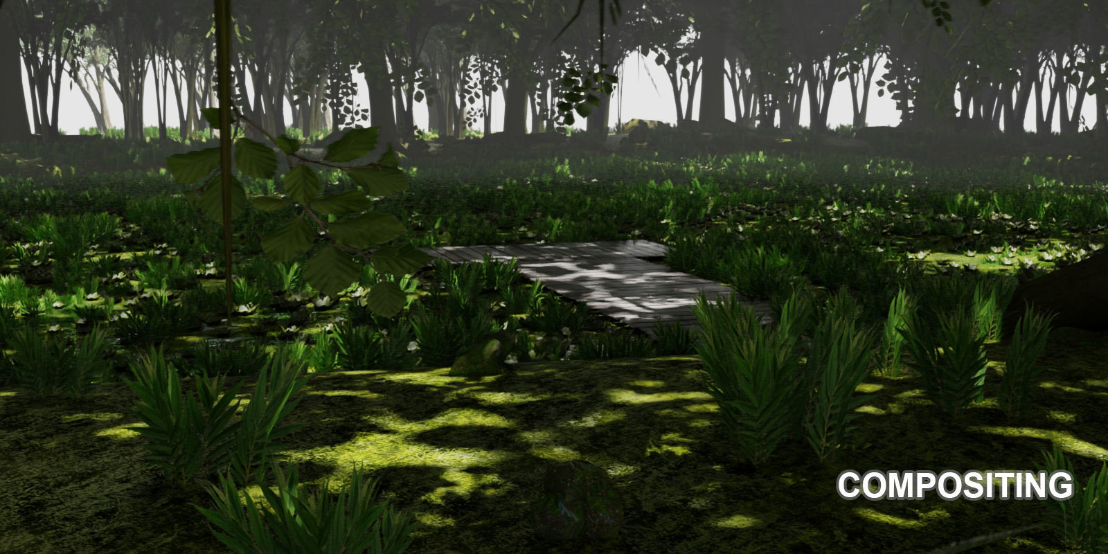 Swamp forest Low-poly 3D model_4