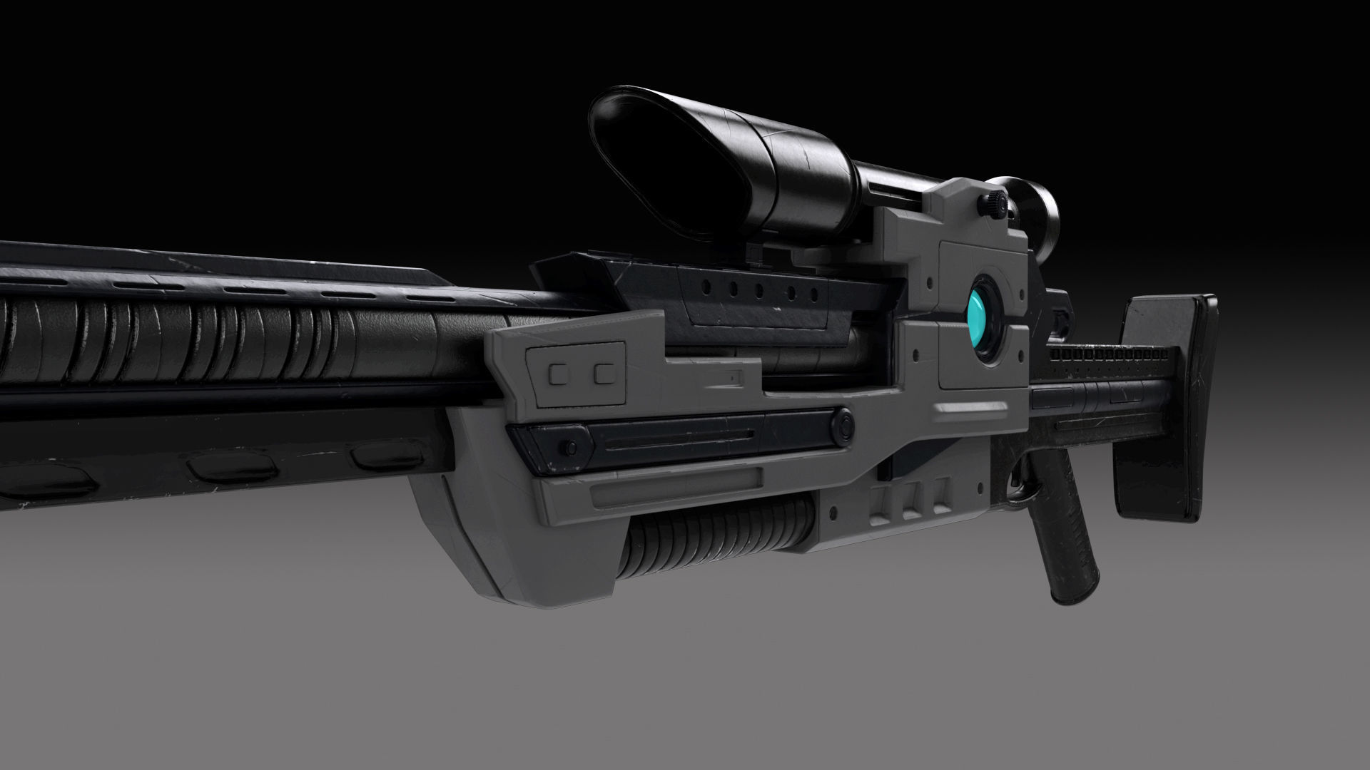 Energy or Laser Rifle Concept v02 3D model | CGTrader