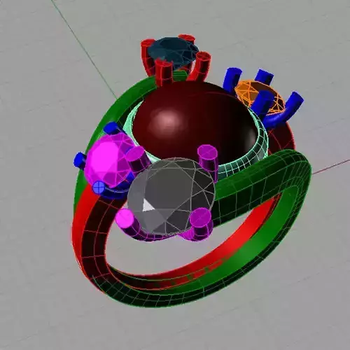 Couple of Oval Shape Cabochon Rings 3D print model