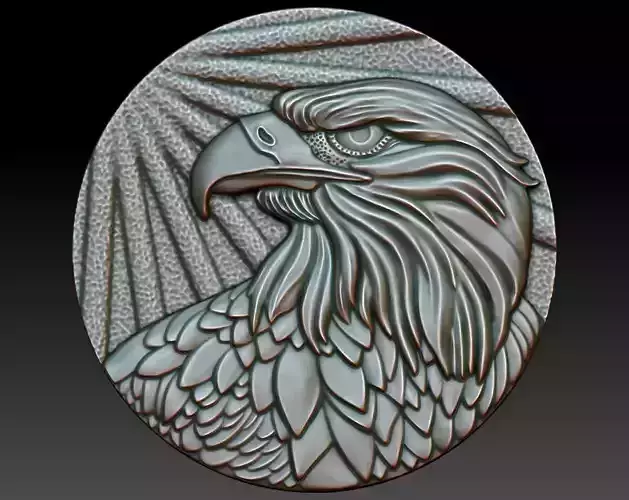 Eagle with sunbursts 3D print model