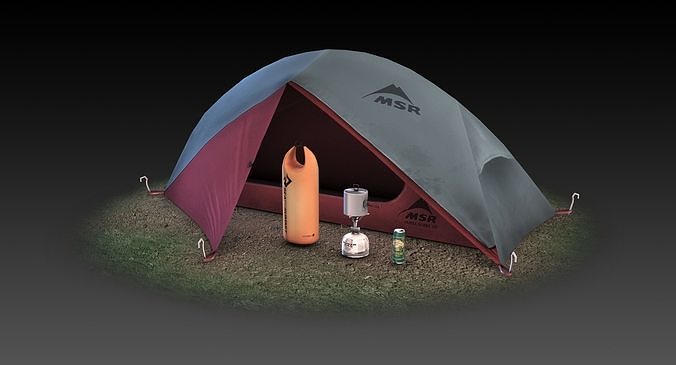 Low Poly Backpacking Gear Collection Low-poly 3D model