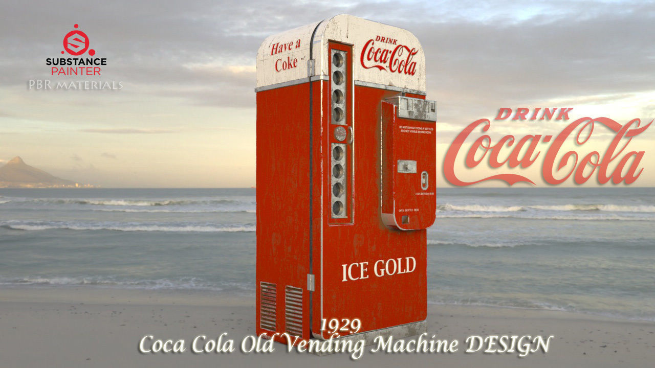 Coca Cola  Old Big   Vending Machine  design Low-poly 3D model_2