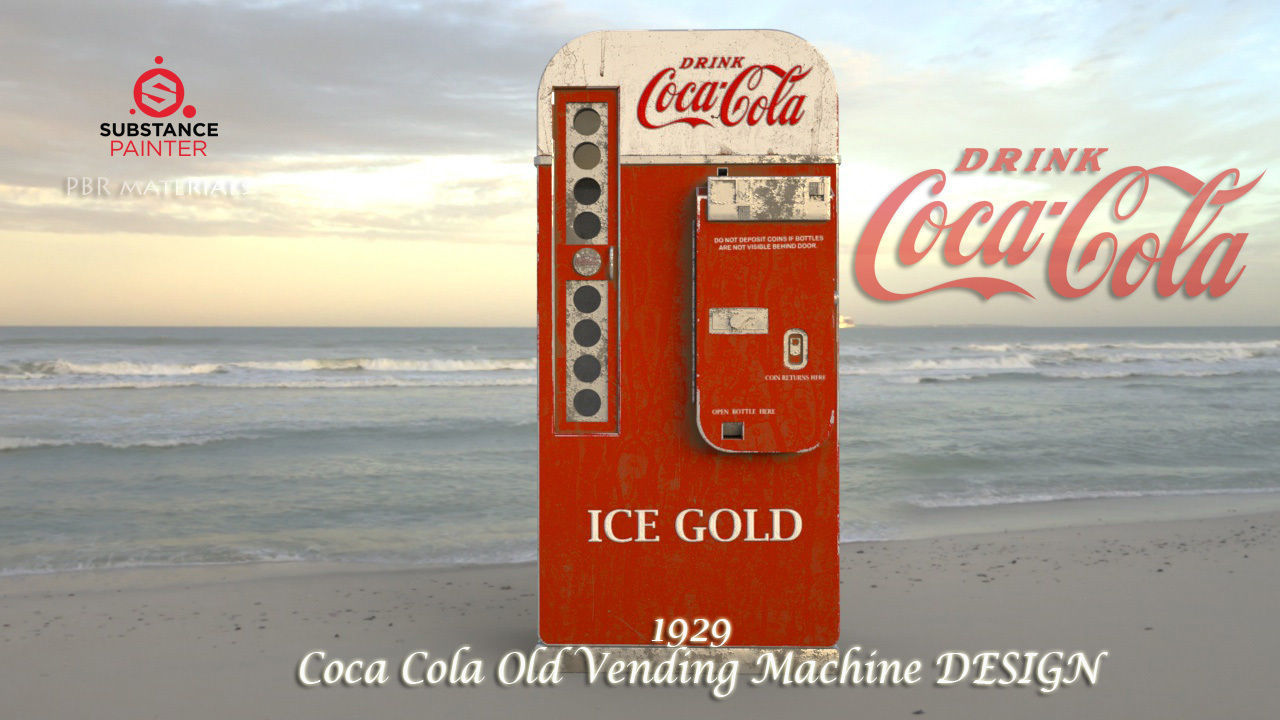 Coca Cola  Old Big   Vending Machine  design Low-poly 3D model_1